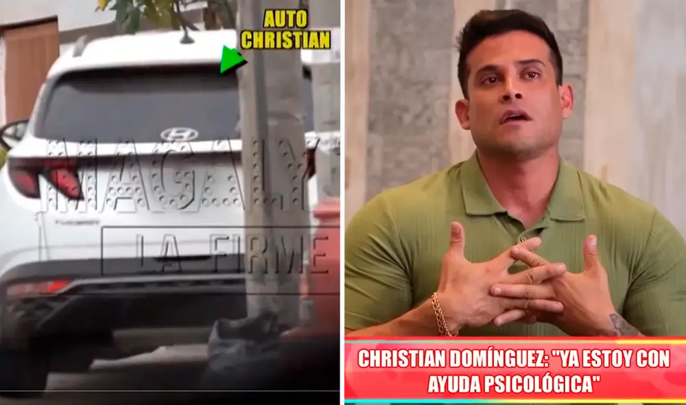 Christian Domínguez salió ampayado con Mary Moncada en el programa 'Magaly TV, la firme'. Foto: Composición LR/América TV/Magaly TV