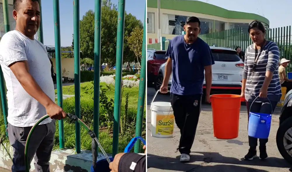 Distritos de Miraflores, Mariano Melgar, Cerro Colorado, Cayma y otros no cuentan con agua potable. Foto: composición LR/ La República - Video: MPA/ Facebook