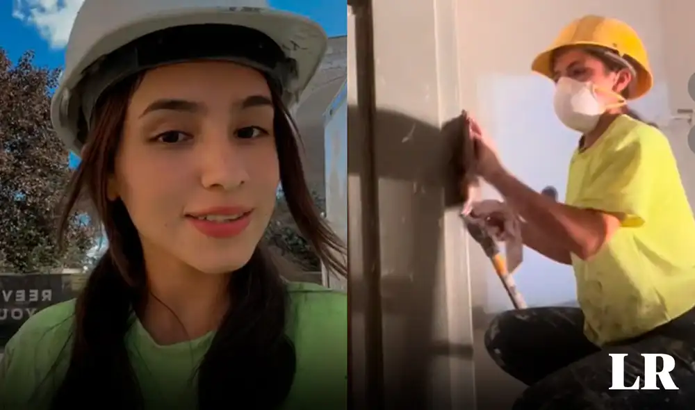 'Chana' es una joven peruana que trabaja actualmente pintando casas en Estados Unidos. Foto: composición LR / captura TikTok