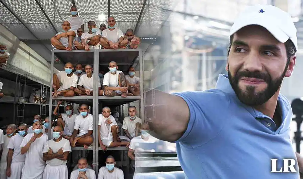 Los casi 500 imputados fueron detenidos durante el régimen de excepción implementado por Bukele en El Salvador.  Foto: composición LR/AFP