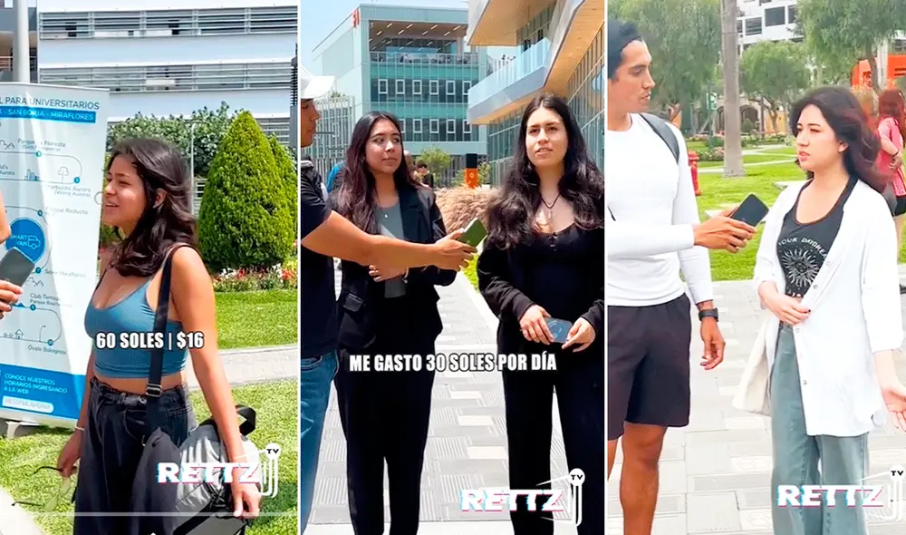 Algunas jóvenes señalaron que gastaban hasta 100 soles diarios en comida, pasajes y otros productos. Foto: composición LR/TikTok/@rettztv Algunas jóvenes señalaron que gastaban hasta 100 soles diarios en comida, pasajes y otros productos. Foto: composición LR/TikTok/@rettztv