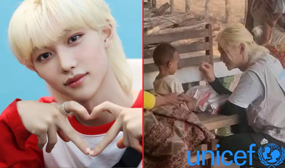 Felix es el miembro más joven del Club de Honores de Unicef. Foto: composición/Allkpop/JYP Entertainment