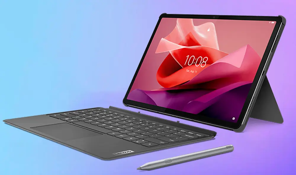 Así luce la Lenovo Tab P12 con todos sus accesorios. Foto: Lenovo/Composición LR