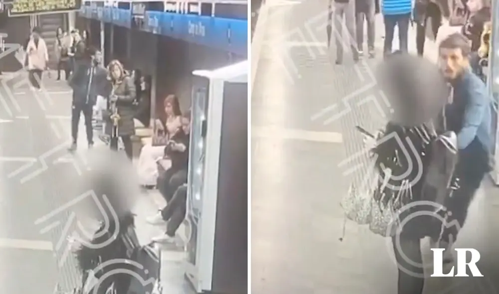 El hombre que atacó a mujeres en la estación del metro en Barcelona se encuentra detenido. Foto: Captura de video en X/ Metrópoli Barcelona El hombre que atacó a mujeres en la estación del metro en Barcelona se encuentra detenido. Foto: Captura de video en X/ Metrópoli Barcelona