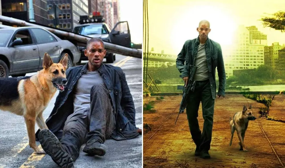 La química entre Will Smith y Abbey quedó demostrada en ‘Soy leyenda’ a través de sus personajes Robert Neville y Sam. Foto: composición LR/Warner Bros. Pictures