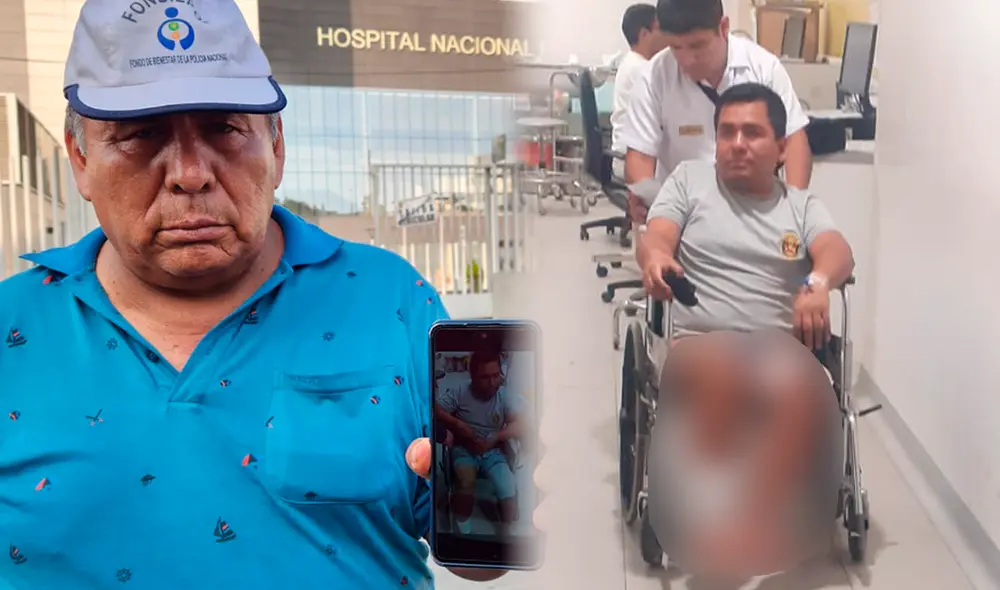 El policía no está siendo atendido como se debe. Foto: composiciónLR/Miguel Calderón/La República