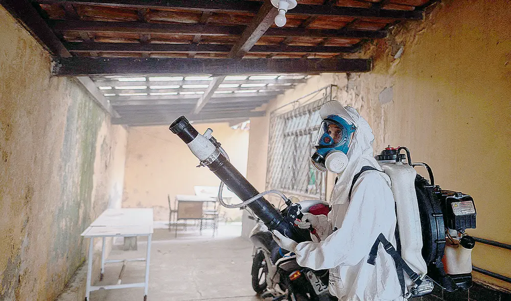Combate. La fumigación acaba con los zancudos adultos y es la principal arma contra ellos. Foto: difusión