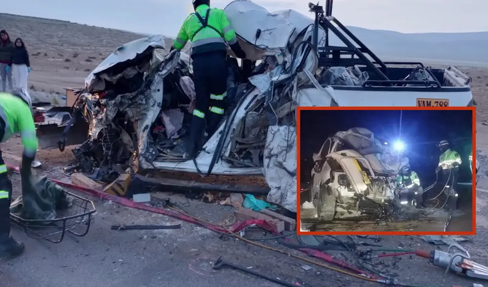 Trágico accidente de tránsito, al parecer, se produjo por un error humano. Foto: composición LR/PNP Trágico accidente de tránsito, al parecer, se produjo por un error humano. Foto: composición LR/PNP