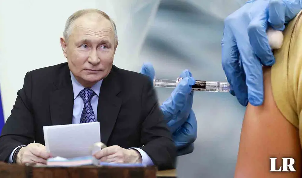 Putin destacó que Rusia está consiguiendo importantes pasos en la lucha contra el cáncer. Foto: composición LR/AFP/Andina - Video: @SputnikInt/Twitter