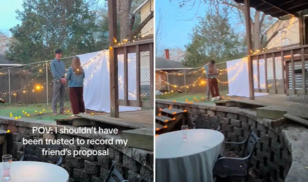 Una propuesta de mano de una pareja se volvió viral en TikTok por un llamativo detalle. Foto: composición LR/TikTok Una propuesta de mano de una pareja se volvió viral en TikTok por un llamativo detalle. Foto: composición LR/TikTok