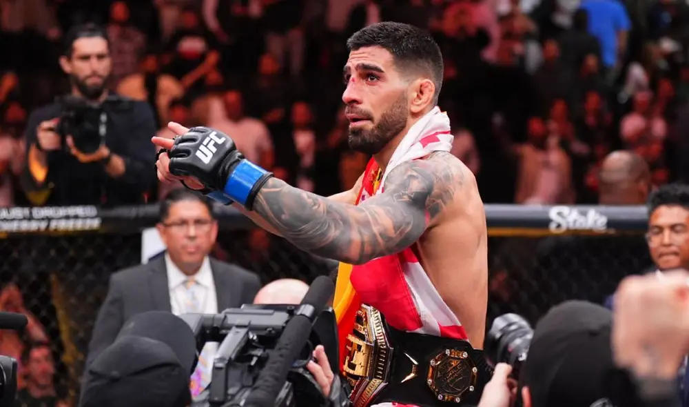 Ilia Topuria se quedó con el cinturón de peso pluma tras vencer a Alexander Volkanovski. Foto: Eurosports