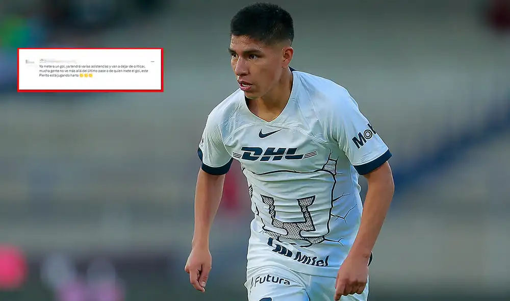 Piero Quispe llegó a Pumas este 2023 procedente del Universitario de Deportes. Foto: Instagram/Piero Quispe