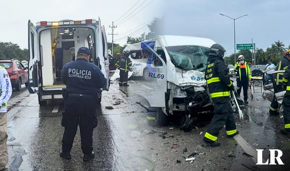 El domingo, un vehículo con turistas argentinos sufrió una colisión frontal, cobrando la vida de 5 de ellos. Foto: composición LR/Fabrizio Oviedo/Protección Civil de Playa del Carmen/@GobQuintanaRoo El domingo, un vehículo con turistas argentinos sufrió una colisión frontal, cobrando la vida de 5 de ellos. Foto: composición LR/Fabrizio Oviedo/Protección Civil de Playa del Carmen/@GobQuintanaRoo