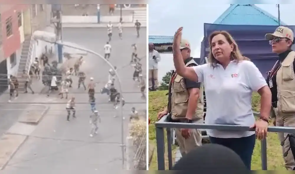 Dina Boluarte declaró a la prensa desde Loreto. Foto: La República