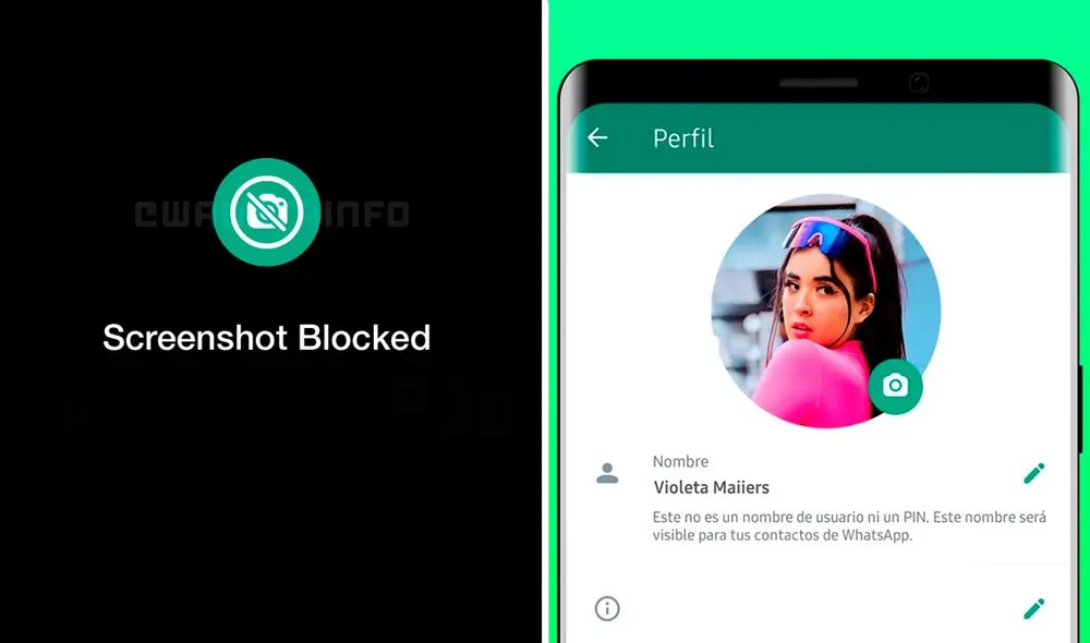 Tampoco podrás hacer capturas de los perfiles de WhatsApp. Foto: Android Forzado/composición LR