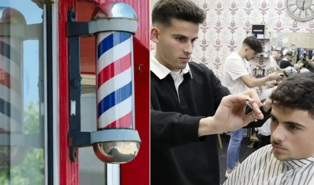 Algunas barberías en sus establecimientos tienen estas barras en su versión giratoria y otras, en una pintura. Foto: composición LR/ Hey Joe/ La Voz de Galicia.