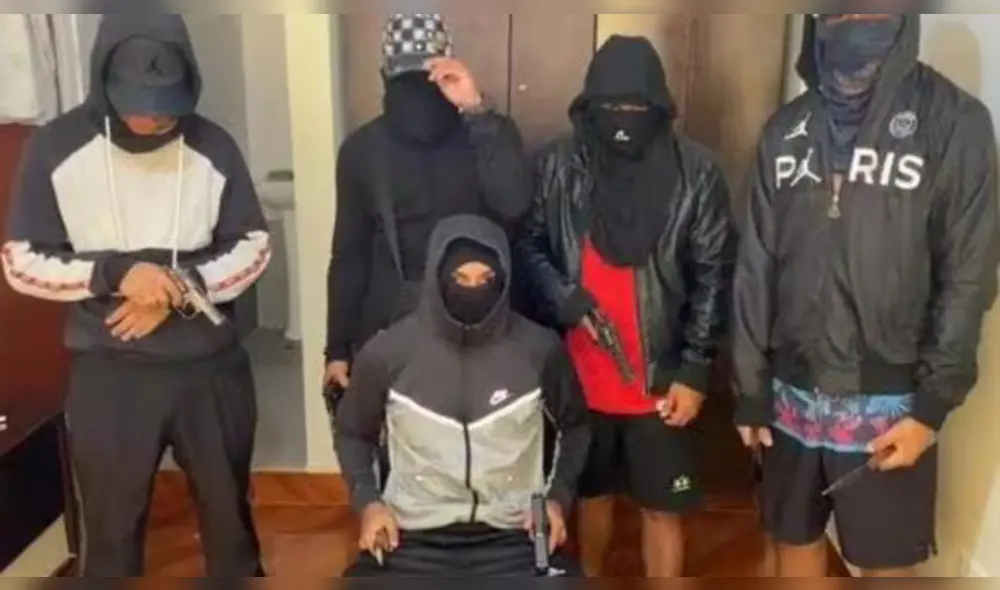 Los extorsionadores aparecen con el rostro oculto por pasamontañas, gorros y capuchas. Foto: difusión