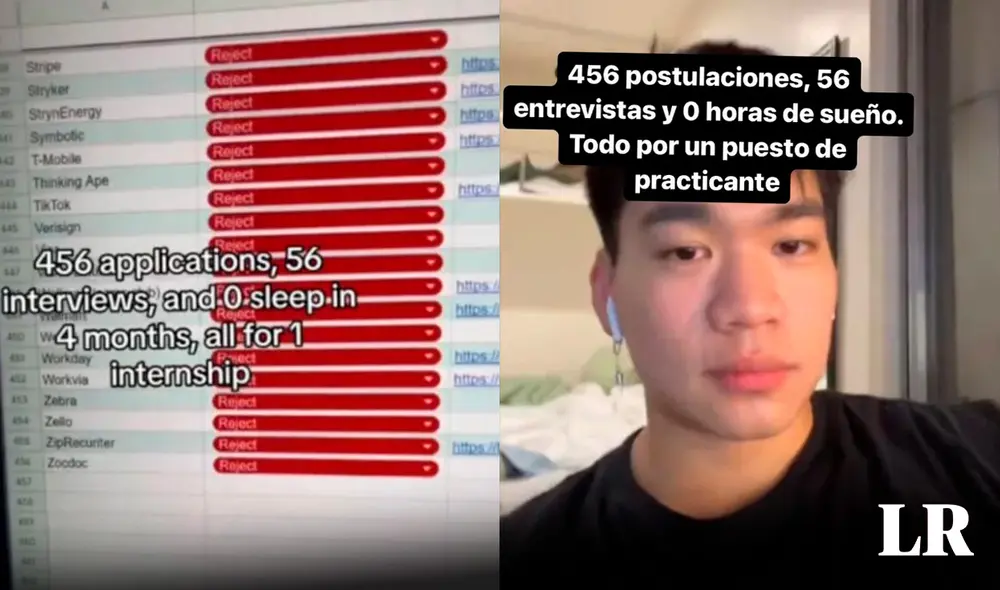 Oliver Wu es un joven estudiante de la Universidad de Michigan que ha causado revuelo en TikTok por su ardua búsqueda de trabajo. Foto: composición LR / TikTok