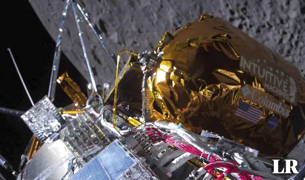 Imagen develada por Intuitive Machines en la que se muestra a la nave Odiseo orbitando por la Luna. Foto: AFP Imagen develada por Intuitive Machines en la que se muestra a la nave Odiseo orbitando por la Luna. Foto: AFP
