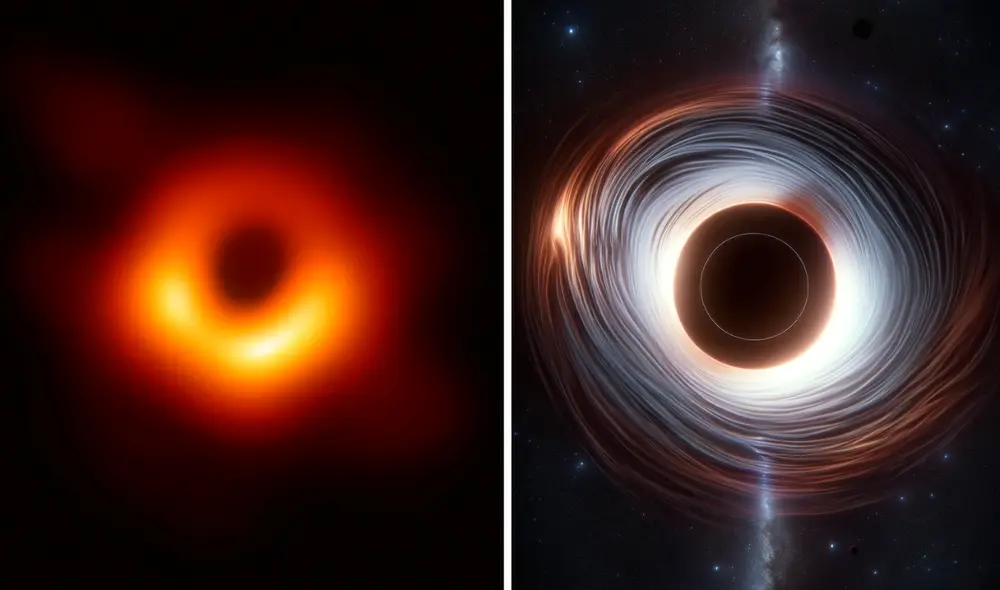 La primera imagen de un agujero negro fue capturada en 2019. Foto: composición LR/IA/La República/ Event Horizon Telescope La primera imagen de un agujero negro fue capturada en 2019. Foto: composición LR/IA/La República/ Event Horizon Telescope