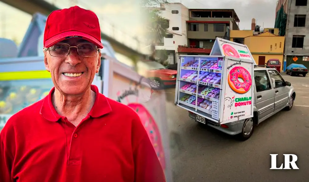 Don Eduardo Buquich usó el dinero de su jubilación para emprender su negocio de donas artesanales. Foto: composición LR/Charly Donuts
