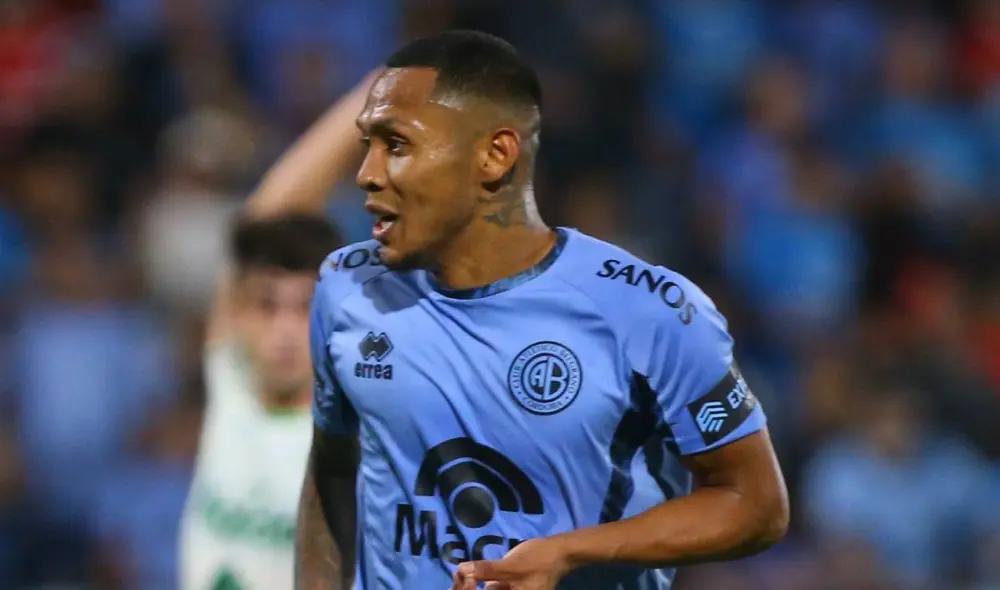 Bryan Reyna lleva 2 goles convertidos con la camiseta del Pirata en el fútbol argentino. Foto: Belgrano