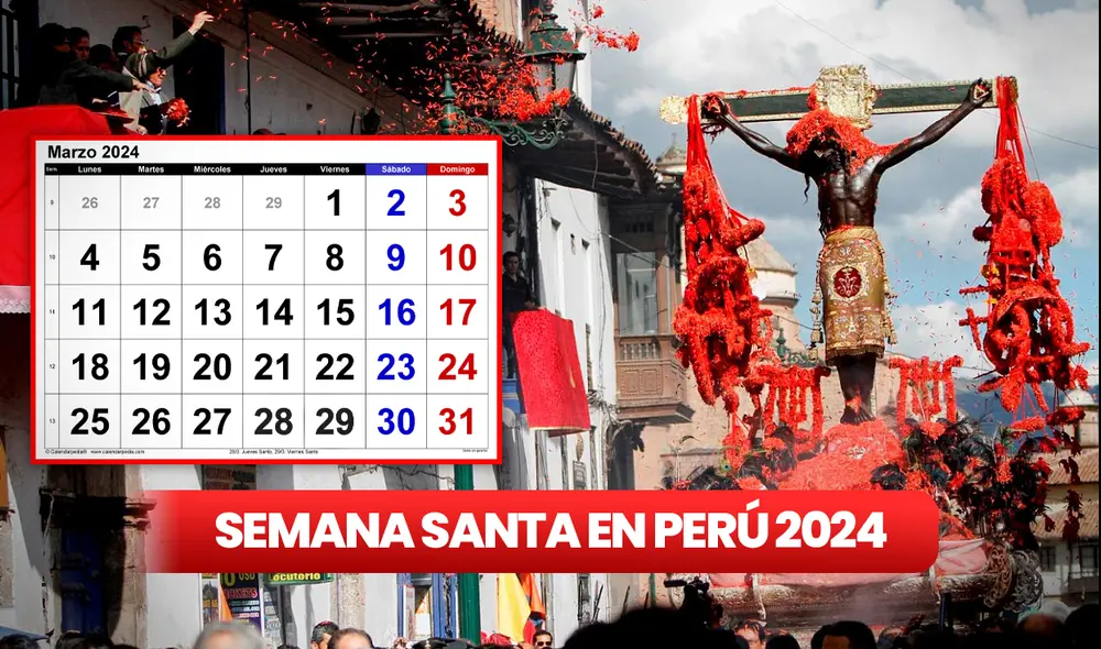 Durante la última semana de marzo habrá dos feriados por Semana Santa. Conoce cuáles son. Foto: composición de Jazmin Ceras/LR/Andina/Calendarpedia Durante la última semana de marzo habrá dos feriados por Semana Santa. Conoce cuáles son. Foto: composición de Jazmin Ceras/LR/Andina/Calendarpedia