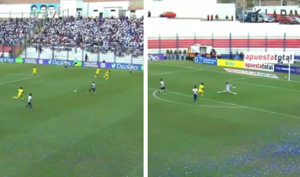 Duvan Palacio convirtió el primer gol de Comerciantes Unidos sobre Alianza Lima. Foto: captura/L1MAX