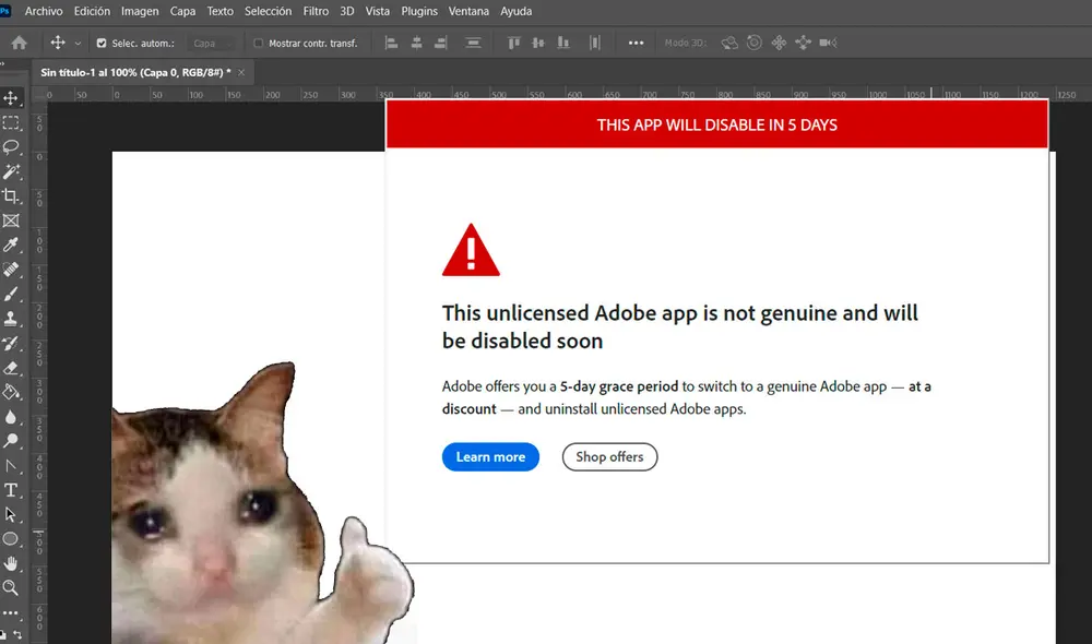 En 5 días, muchos perderán acceso a Photoshop y otros programas de Adobe. Foto: composición LR