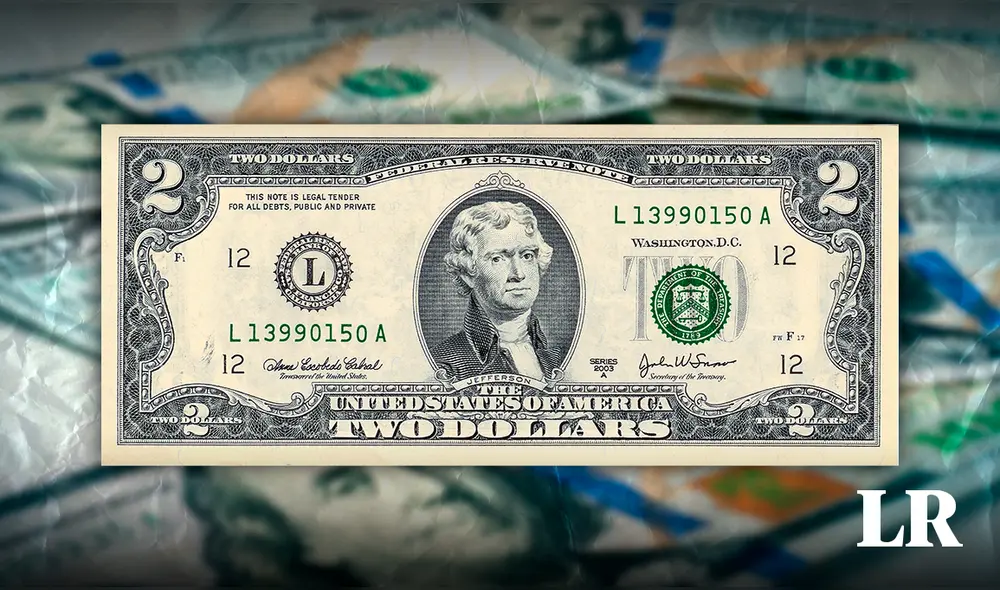 El billete de 2 dólares es un ejemplar que despierta curiosidad y fascinación porque es considerado un amuleto de buena suerte. Foto: composición LR El billete de 2 dólares es un ejemplar que despierta curiosidad y fascinación porque es considerado un amuleto de buena suerte. Foto: composición LR