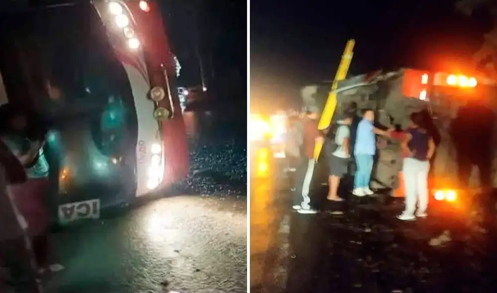 La intensa lluvia sería una de las causas del accidente en carretera. Foto: composición de Jazmin Ceras LR/ Ica rec La intensa lluvia sería una de las causas del accidente en carretera. Foto: composición de Jazmin Ceras LR/ Ica rec