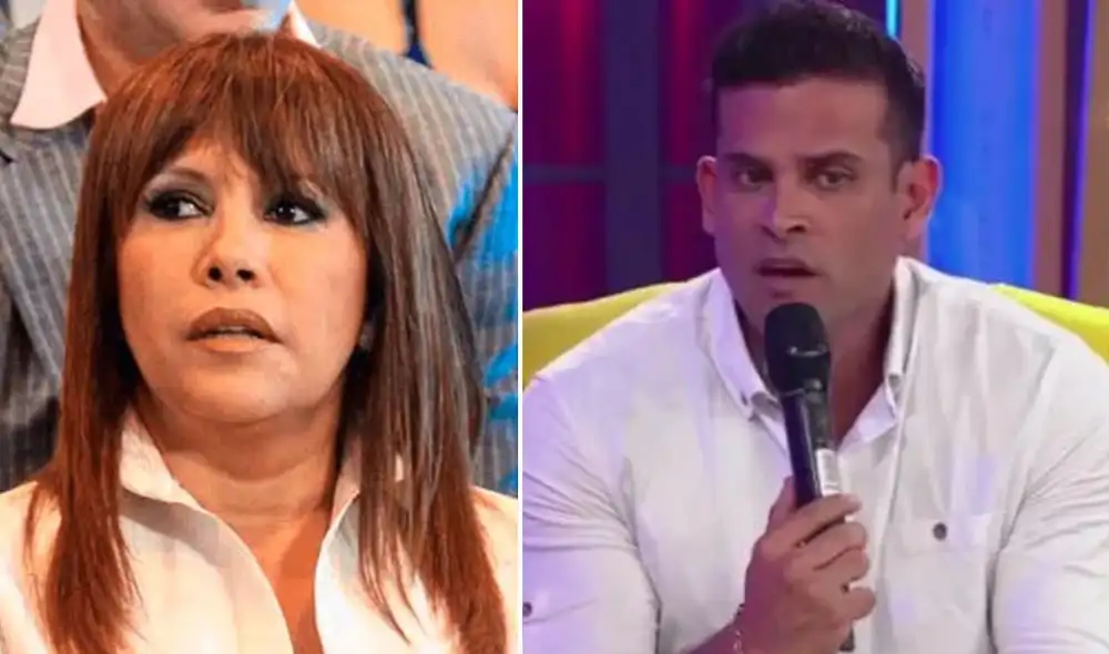 Magaly Medina ampayó a Christian Domínguez siéndole infiel a Pamela Franco a inicios de febrero. Foto: Composición LR/Captura Youtube/Captura América TV