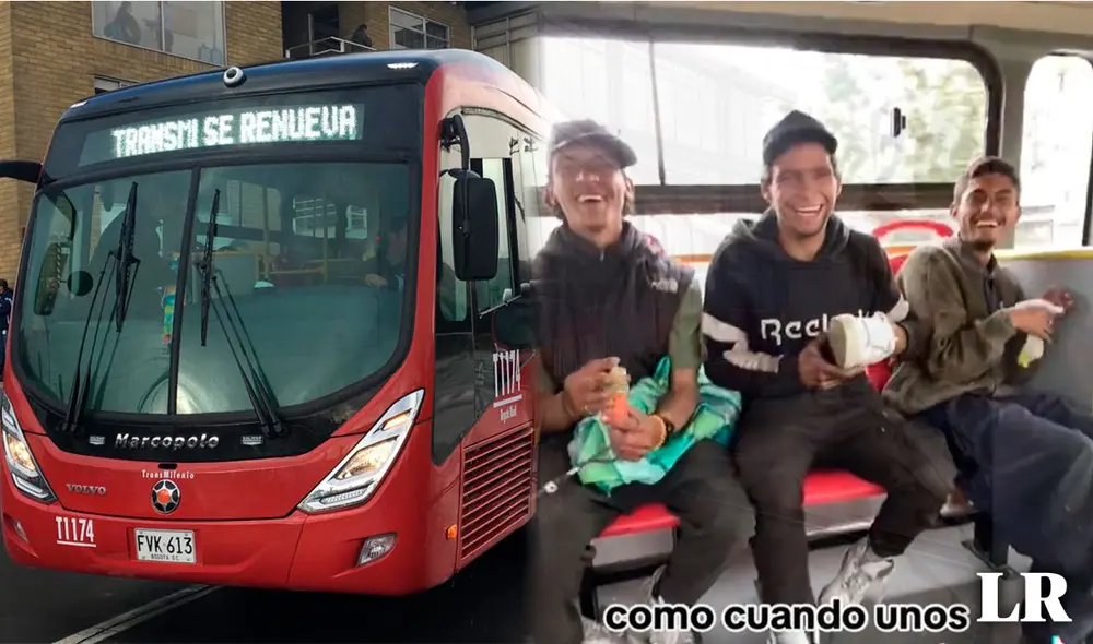 Usuarios del Transmilenio ayudan a reparar el zapato de una pasajera y el video se vuelve viral. Foto: Composición LR/RCN Radio/ TikTok azul.11.11