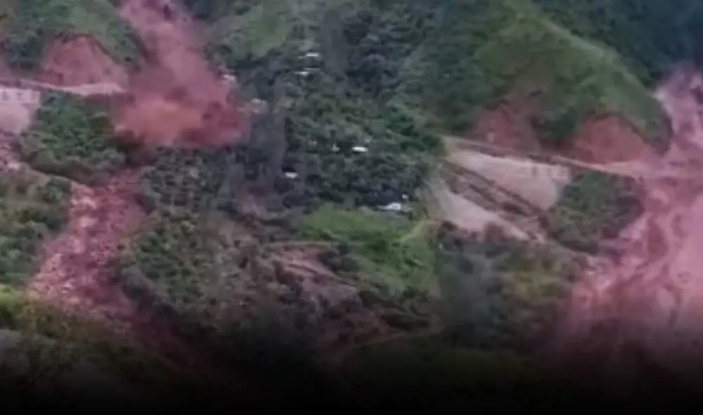 El derrumbe dejó a varias comunidades incomunicadas. Foto: difusión