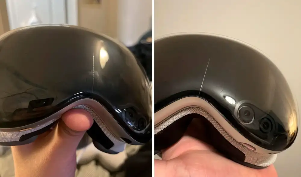 Así lucen las grietas que aparecieron en las Apple Vision Pro. Foto: Reddit Así lucen las grietas que aparecieron en las Apple Vision Pro. Foto: Reddit