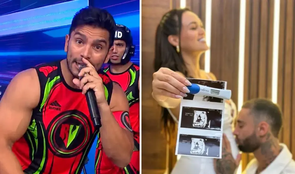 Angie Arizaga y Jota Benz anunciaron su embarazo tras 4 años de matrimonio. Foto: Composición LR/Captura América TV/Angie Arizaga/Instagram Angie Arizaga y Jota Benz anunciaron su embarazo tras 4 años de matrimonio. Foto: Composición LR/Captura América TV/Angie Arizaga/Instagram