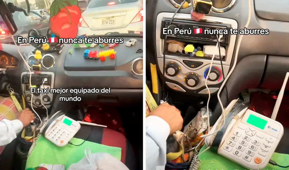 El taxista acaparó las miradas y hasta generó nostalgia en los usuarios en redes sociales. Foto: composición LR/TikTok/@juniorjjcs