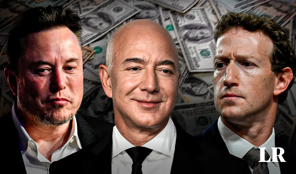 Jeff Bezos subió dos posiciones en el ranking, mientras que Elon Musk perdió el primer lugar. Foto: composición de Jazmin Ceras/La República/AFP Jeff Bezos subió dos posiciones en el ranking, mientras que Elon Musk perdió el primer lugar. Foto: composición de Jazmin Ceras/La República/AFP