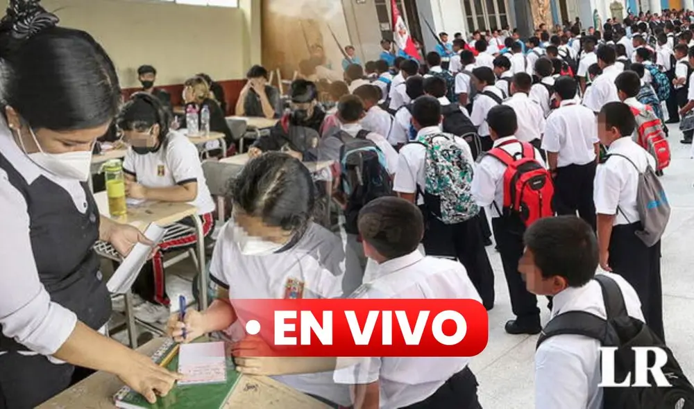 Clases escolares. Foto: composición LR de Fabrizio Oviedo/Andina Clases escolares. Foto: composición LR de Fabrizio Oviedo/Andina