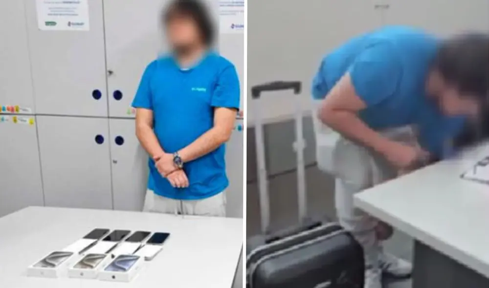 El joven especificó a la PNP la cantidad exacta de celulares de alta gama que intentó ingresar. Foto: composición LR/El Popular