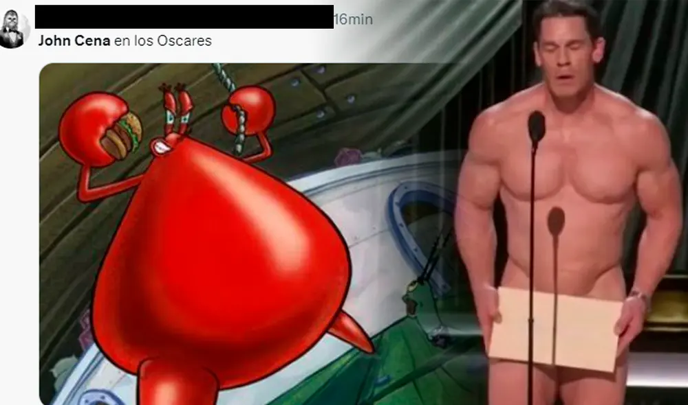 John Cena entregó el premio a Mejor Vestuario en los Premios Oscar. Foto: Twitter. John Cena entregó el premio a Mejor Vestuario en los Premios Oscar. Foto: Twitter.