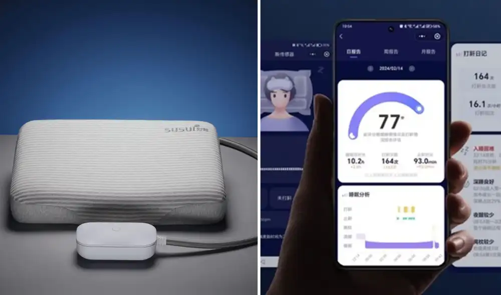 El precio de esta almohada es de 1.299 yuanes, lo que equivale a aproximadamente 166 euros. Foto: composición LR/ CincoDías/ Mundo Xiaomi. El precio de esta almohada es de 1.299 yuanes, lo que equivale a aproximadamente 166 euros. Foto: composición LR/ CincoDías/ Mundo Xiaomi.