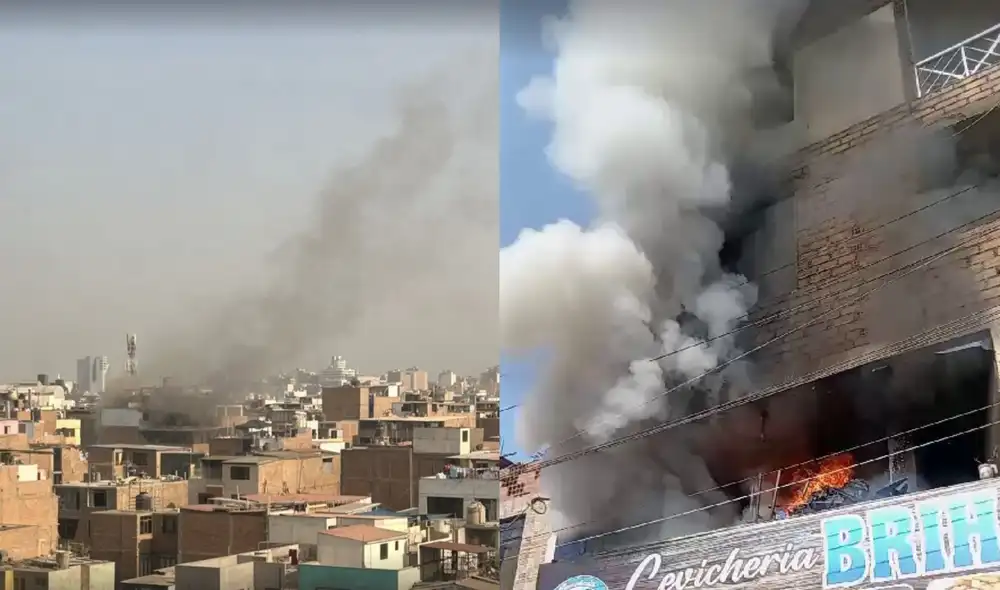 Incendio en San Borja no dejó personas heridas. Foto: composición La República Incendio en San Borja no dejó personas heridas. Foto: composición La República