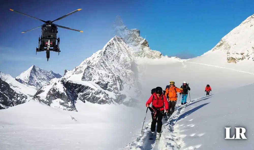Las autoridades suizas señalaron que las labores de rescate se detuvieron debido a una fuerte tormenta y amenaza de avalancha. Foto: AFP/Alta-Via fr Las autoridades suizas señalaron que las labores de rescate se detuvieron debido a una fuerte tormenta y amenaza de avalancha. Foto: AFP/Alta-Via fr