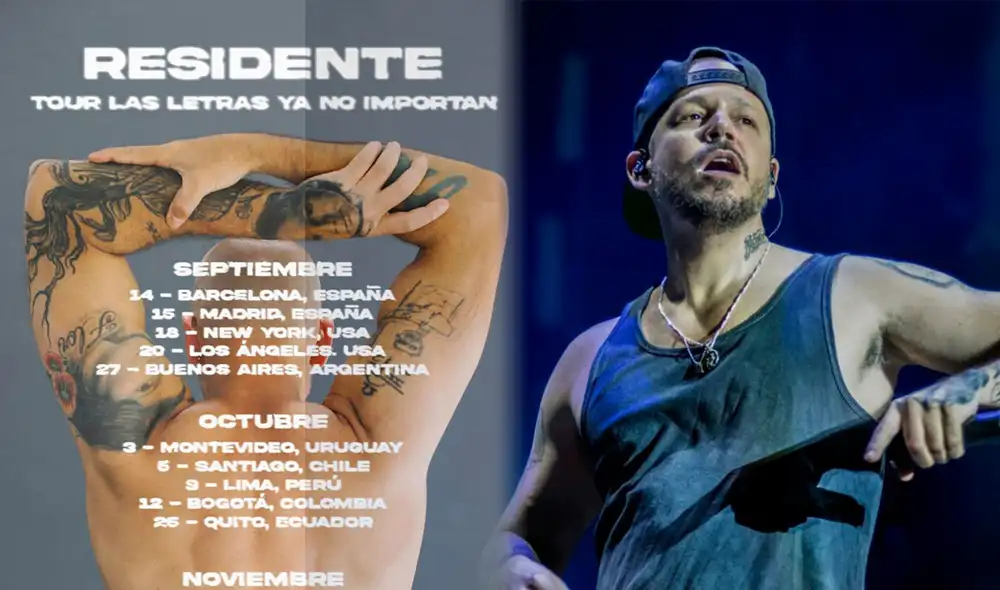 Residente anunció las fechas de su tour con un video donde participan su hijo Milo y el cantante Fito Páez. Foto: Composición LR/Instagram Residente/AFP