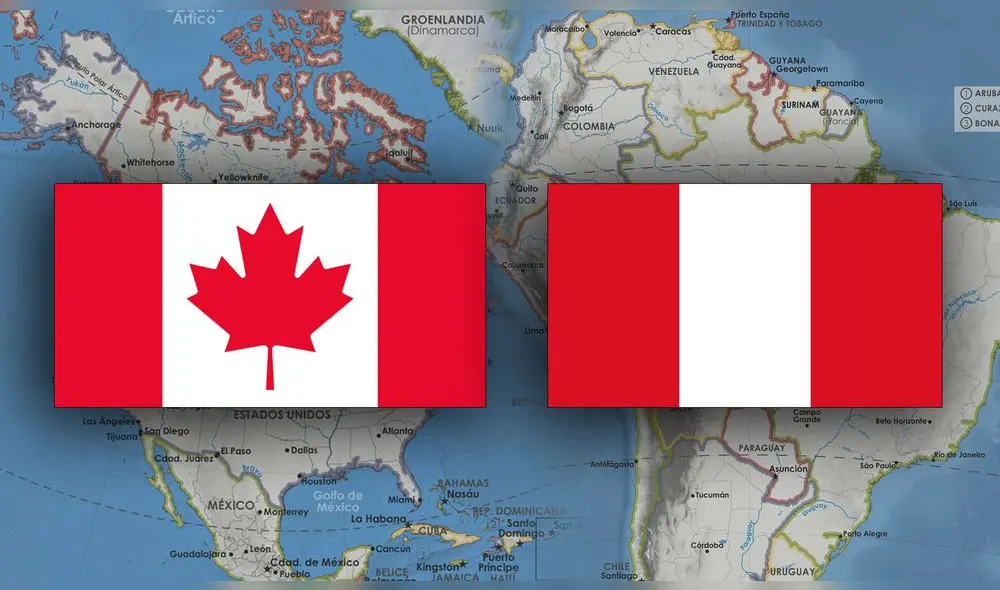 Las banderas de Perú y Canadá siempre han despertado diversas interrogantes respecto a su origen. Foto: composición LR Las banderas de Perú y Canadá siempre han despertado diversas interrogantes respecto a su origen. Foto: composición LR