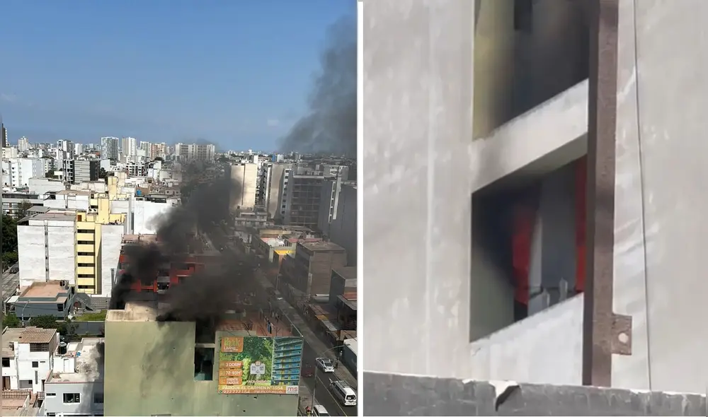 Incendio en Pueblo Libre todavía no ha sido controlado. Foto: composición La República