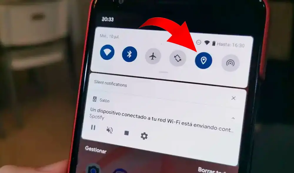 El botón de ubicación está en el panel de ajustes rápidos. Foto: El Androide Libre