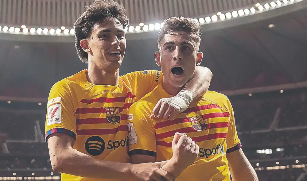 Protagonistas. Joao Felix y Fermín López marcaron el primer y tercer gol azulgrana. Foto: difusión.