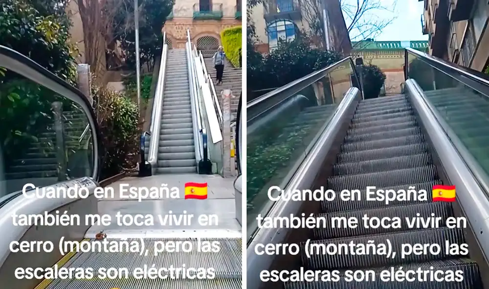 Usuarios consideraron que también deberían poner escaleras eléctricas en los cerros de Lima. Foto: composición LR/TikTok/@elizabeth.huamn3